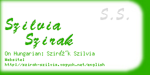 szilvia szirak business card